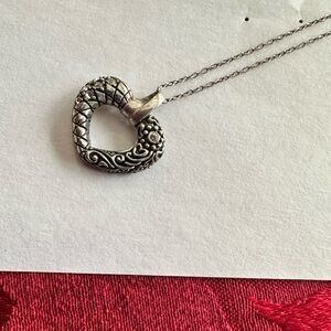 Elegant Silver Heart Pendant Necklace